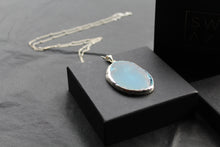 Load image into Gallery viewer, Silver &amp; Blue Agate Crystal Long Length Necklace
