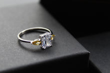 Load image into Gallery viewer, Silver &amp; Canary CZ Happy Ring

