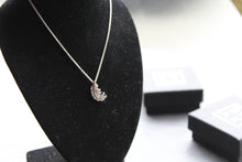Load image into Gallery viewer, Silver &amp; Clear CZ Feather Pendant with Chain

