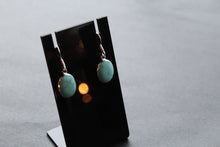 Load image into Gallery viewer, Silver &amp; Turquoise Oval Drop Earrings
