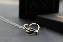 Load image into Gallery viewer, Silver &amp; 18ct Gold Plate Heart with Clear CZ Stones
