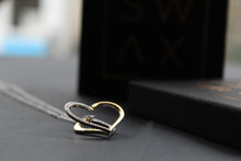 Load image into Gallery viewer, Silver &amp; 18ct Gold Plate Heart with Clear CZ Stones
