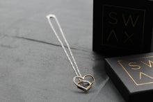 Load image into Gallery viewer, Silver &amp; 18ct Gold Plate Heart with Clear CZ Stones
