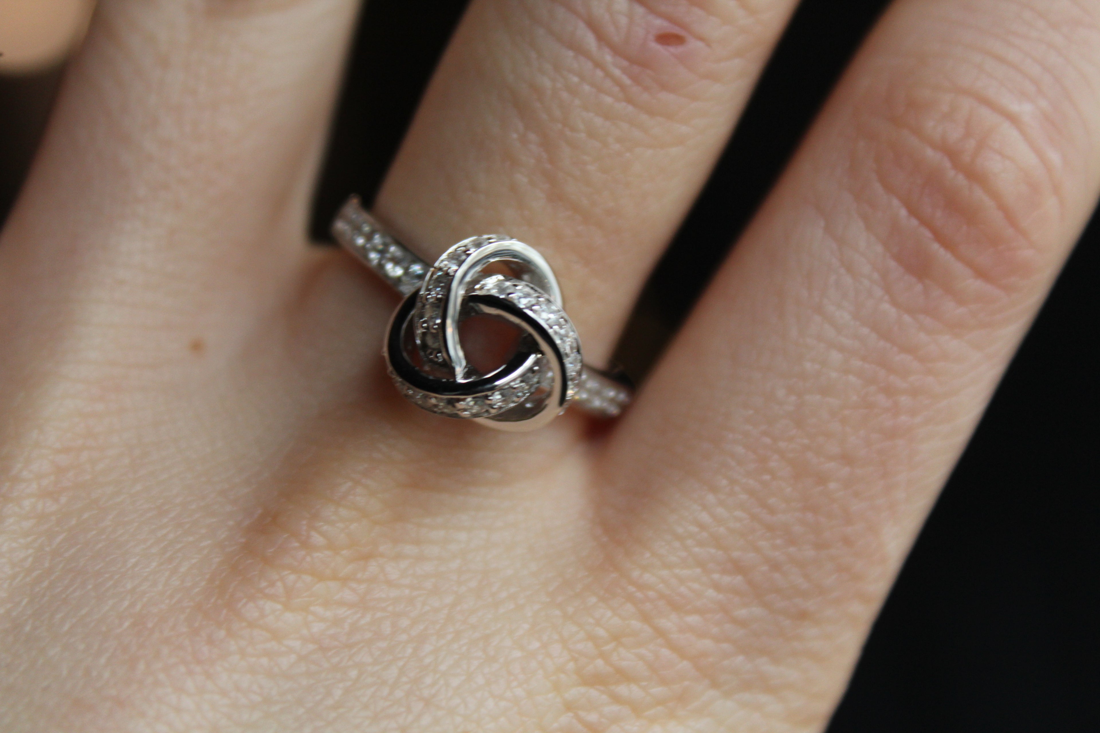 Silver and Clear CZ Knot Ring