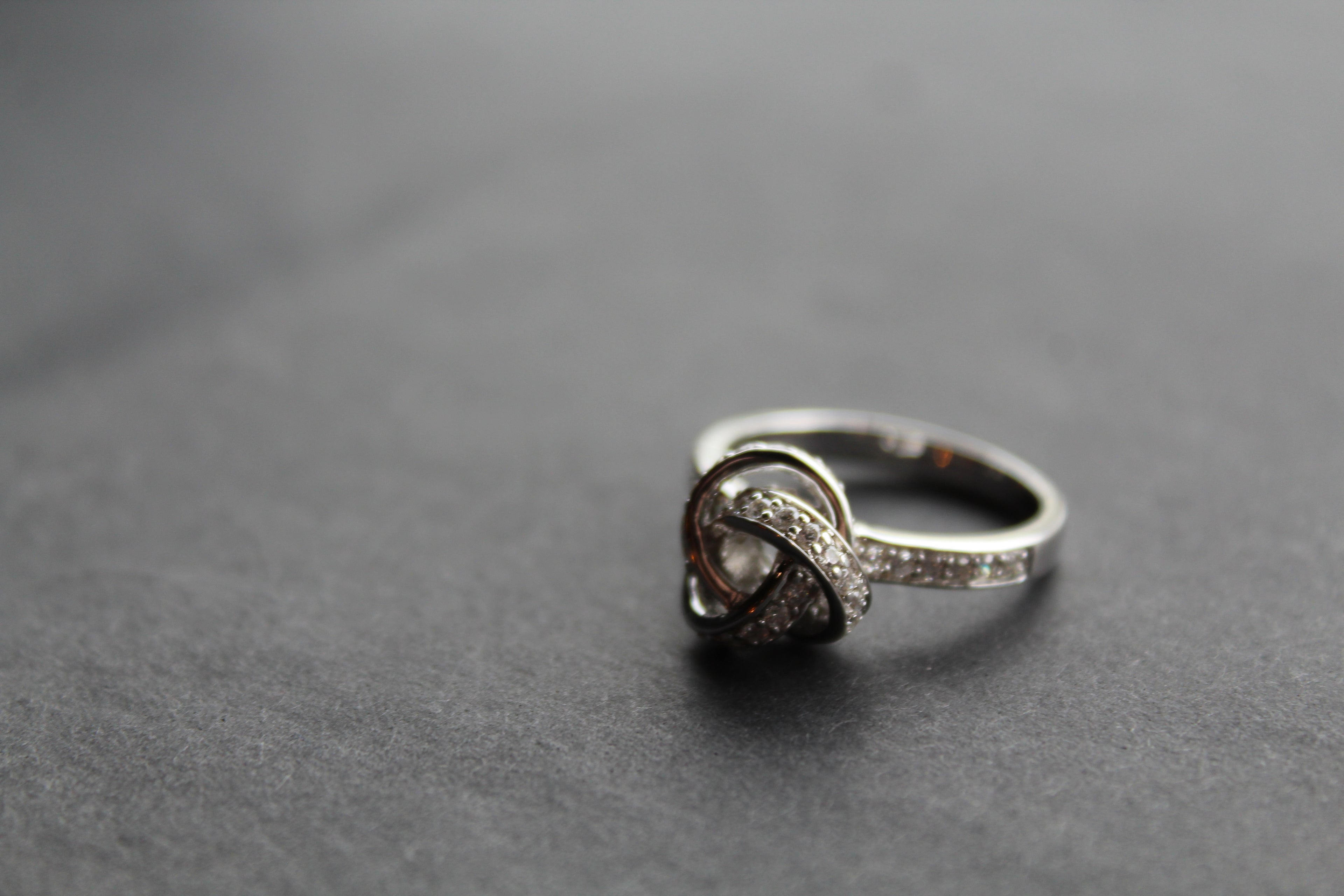 Silver and Clear CZ Knot Ring