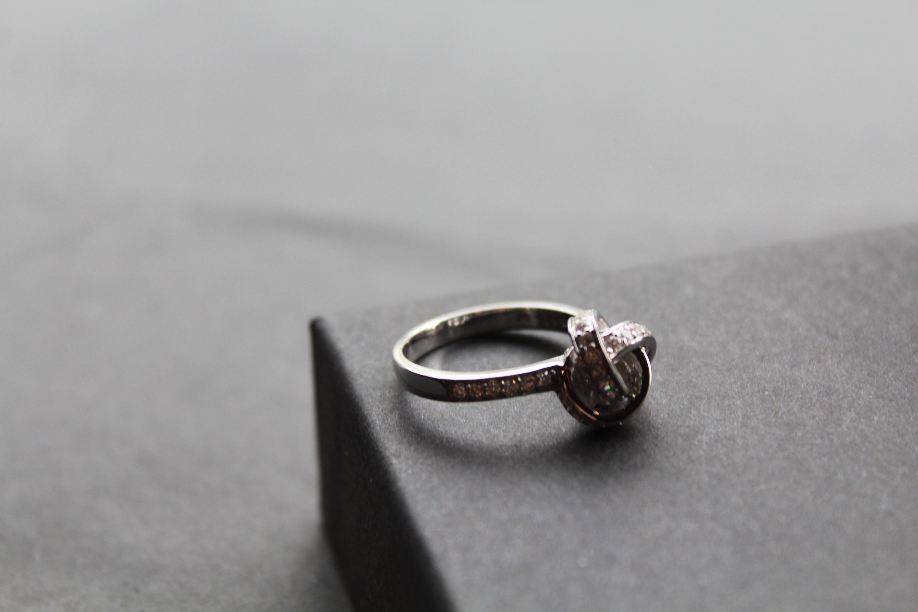 Silver and Clear CZ Knot Ring