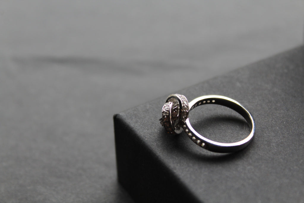 Silver and Clear CZ Knot Ring