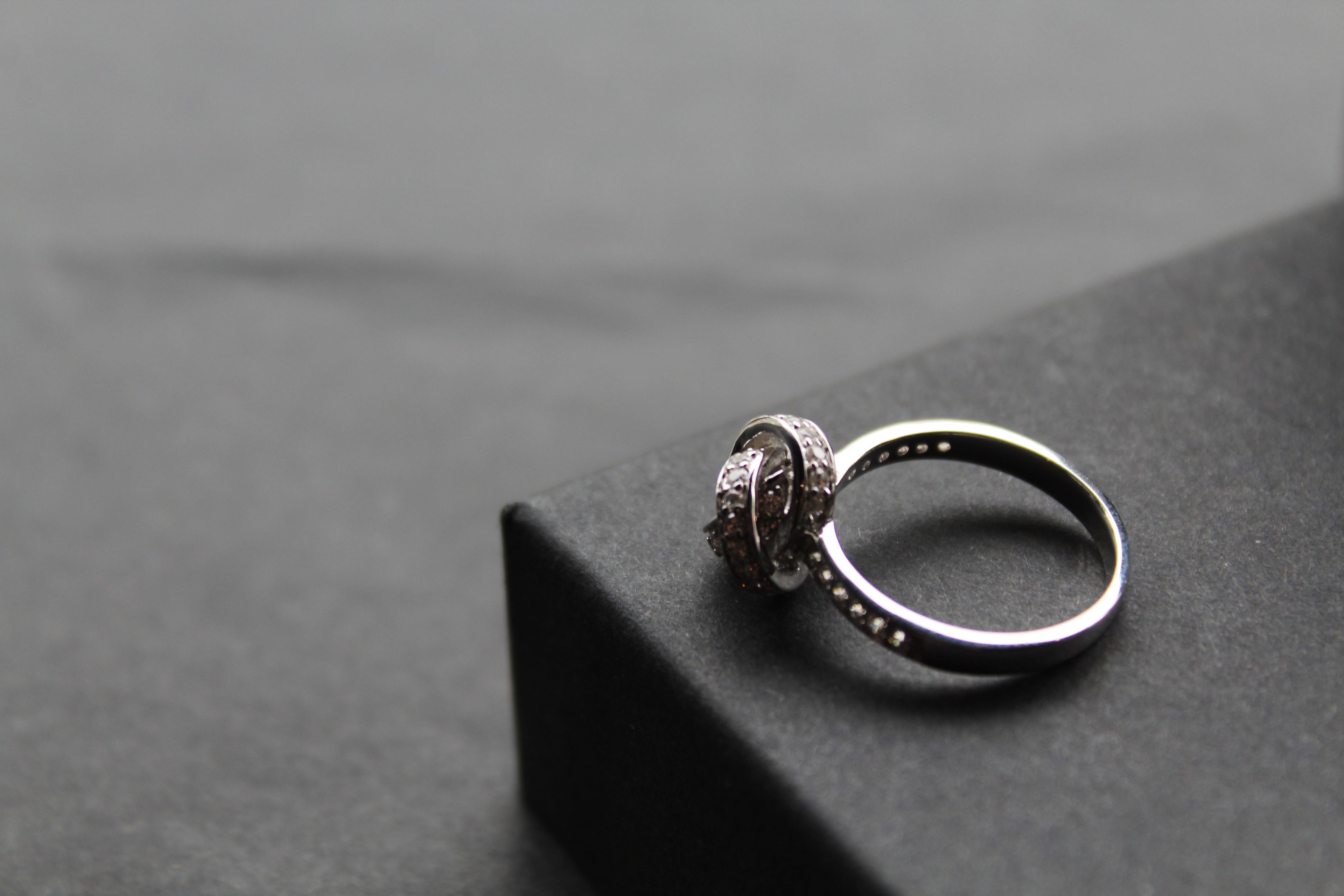 Silver and Clear CZ Knot Ring