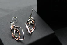 Load image into Gallery viewer, Silver and Copper Windchime Earrings
