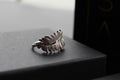 Silver & Clear CZ Feather Ring