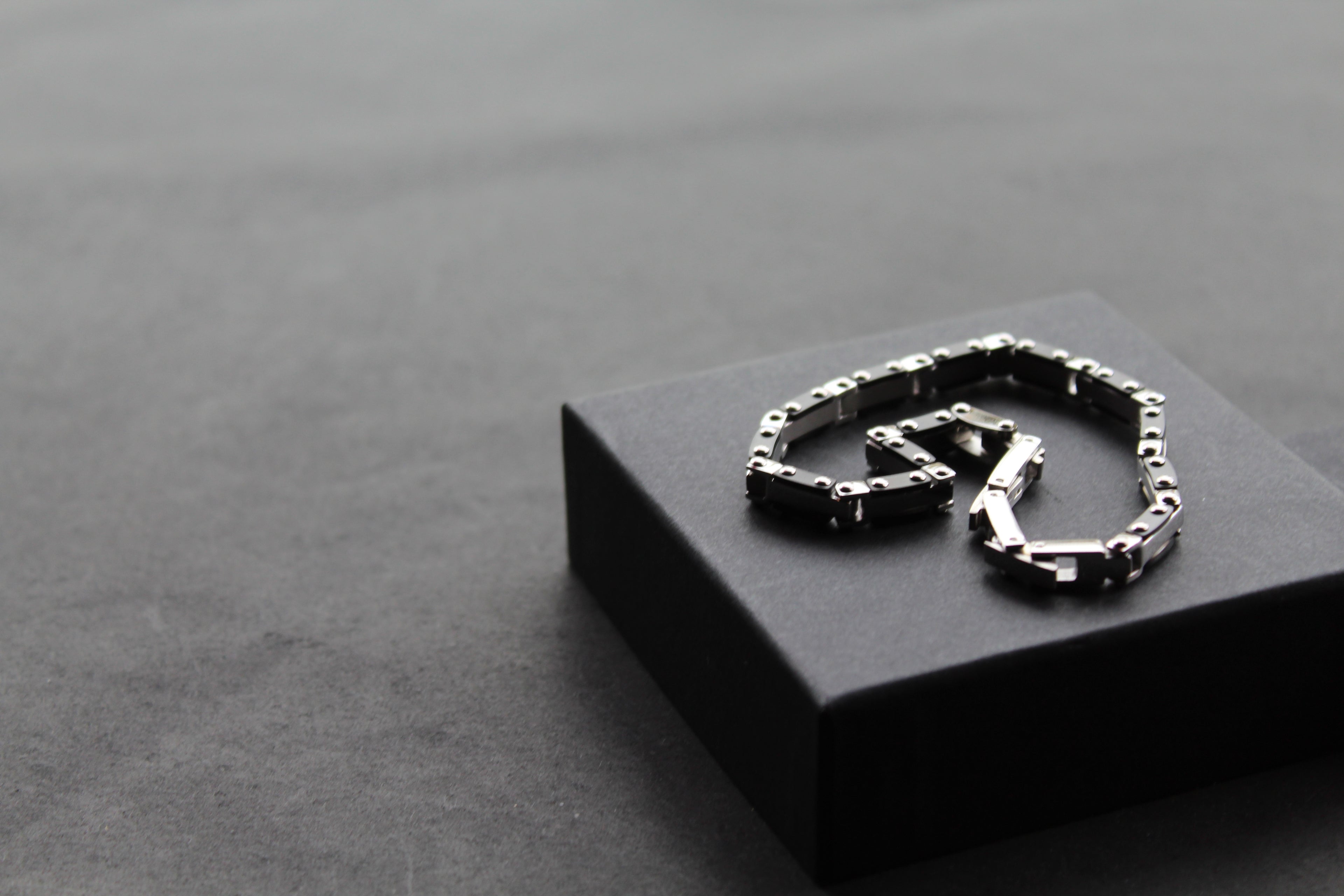 Skinny Steel Link Bike Chain Bracelet