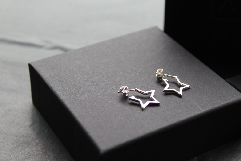 Small Plain Open Star Stud Hoops