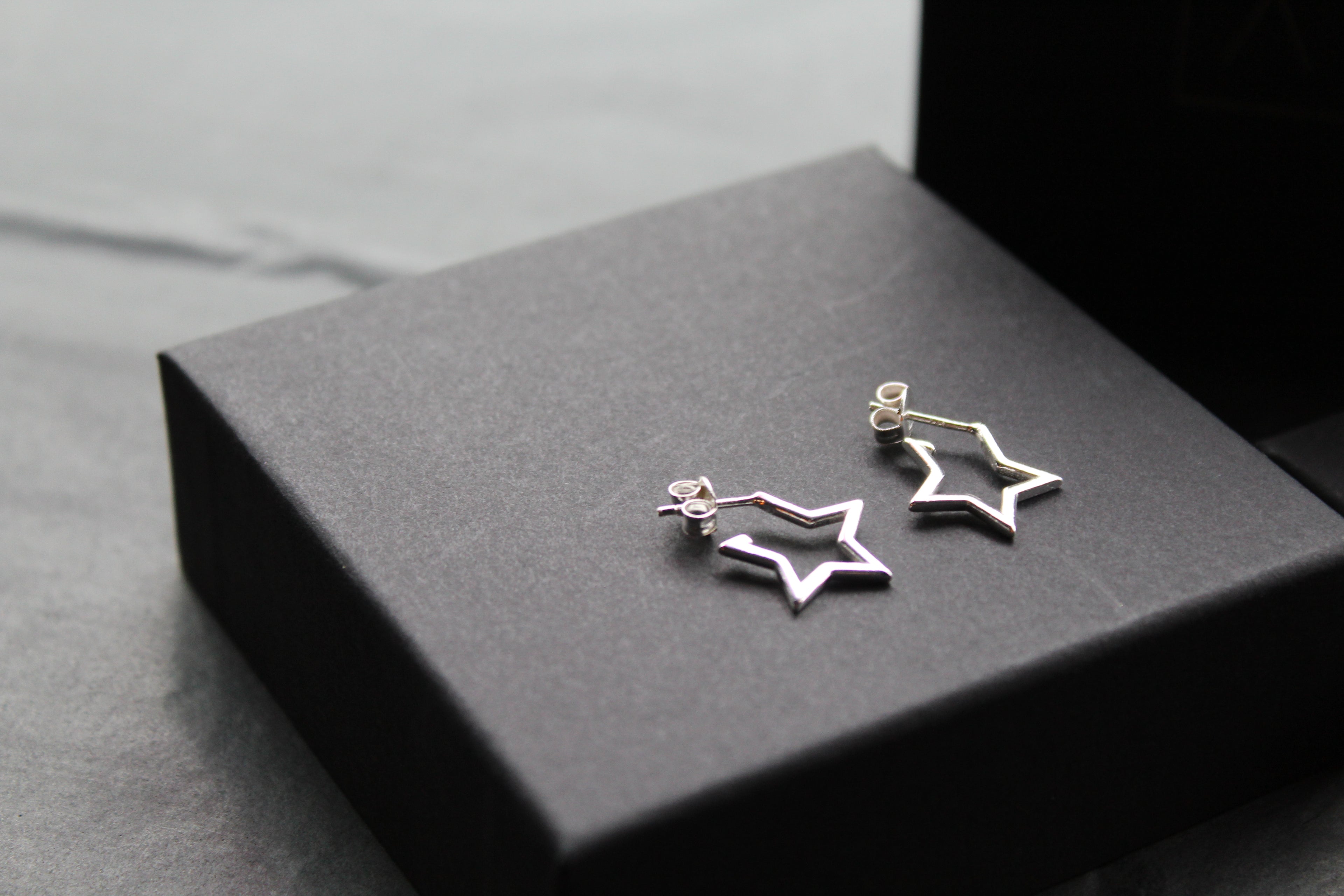 Small Plain Open Star Stud Hoops