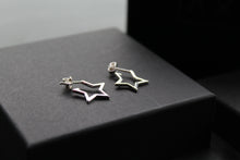 Load image into Gallery viewer, Small Plain Open Star Stud Hoops
