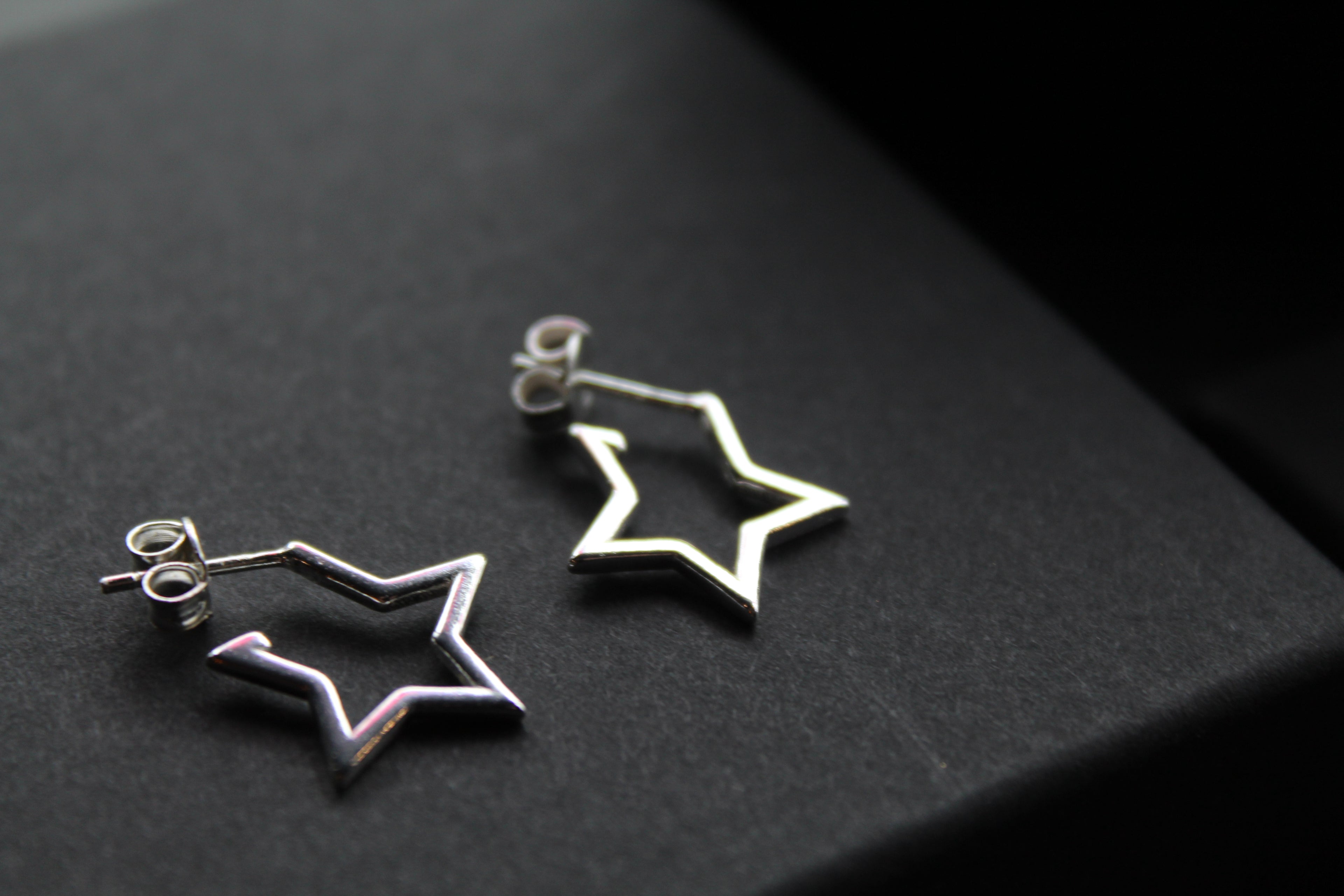 Small Plain Open Star Stud Hoops