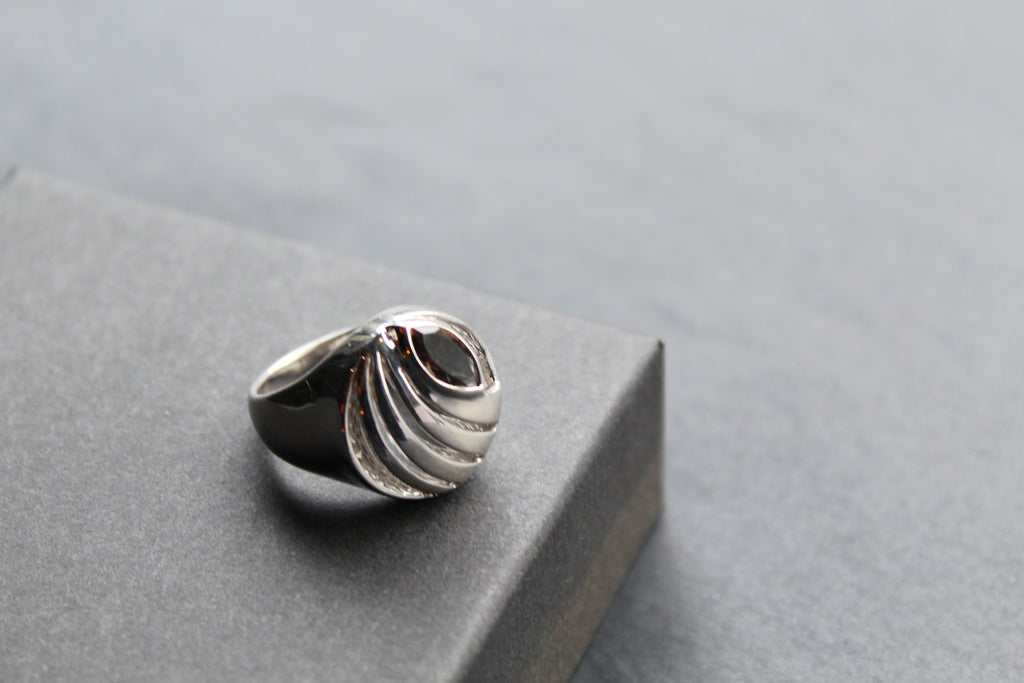 Smoky Topaz Silver Ring