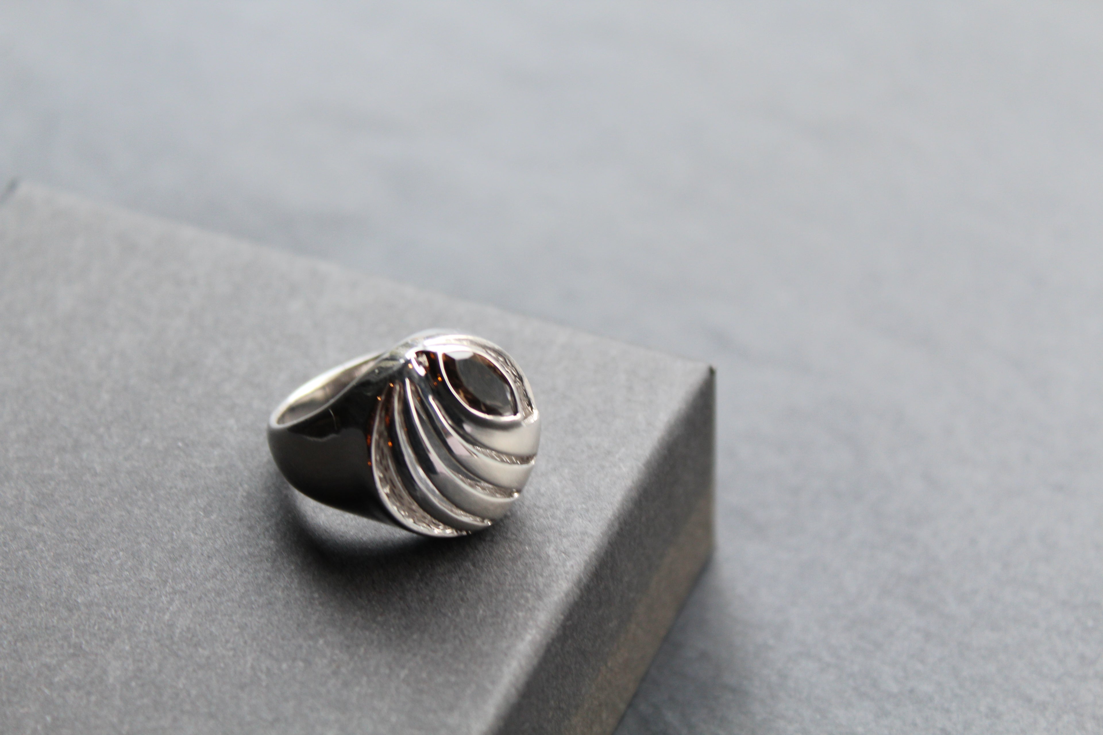 Smoky Topaz Silver Ring