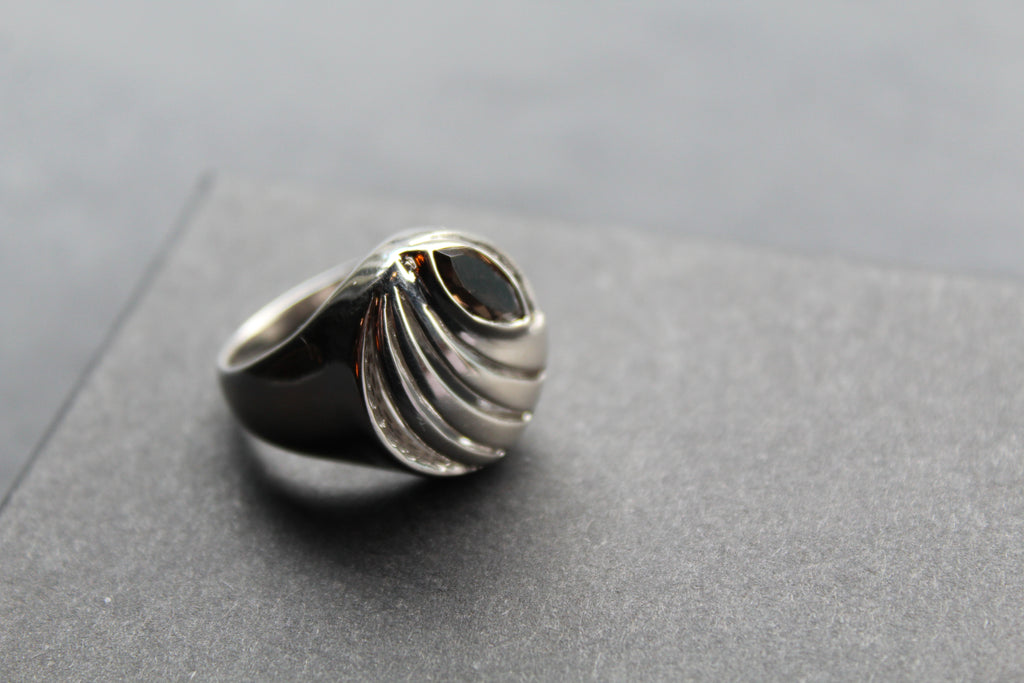 Smoky Topaz Silver Ring