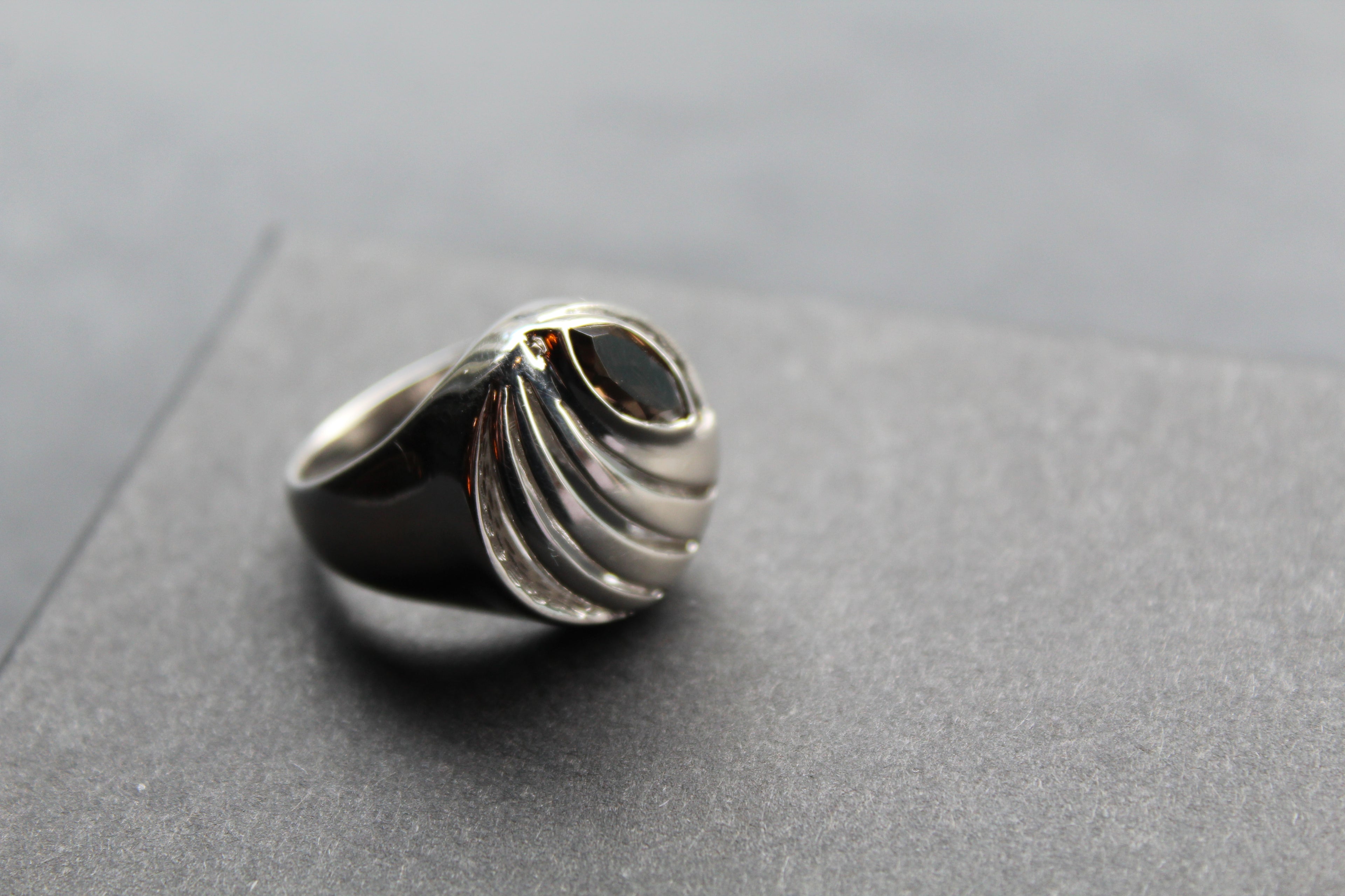 Smoky Topaz Silver Ring