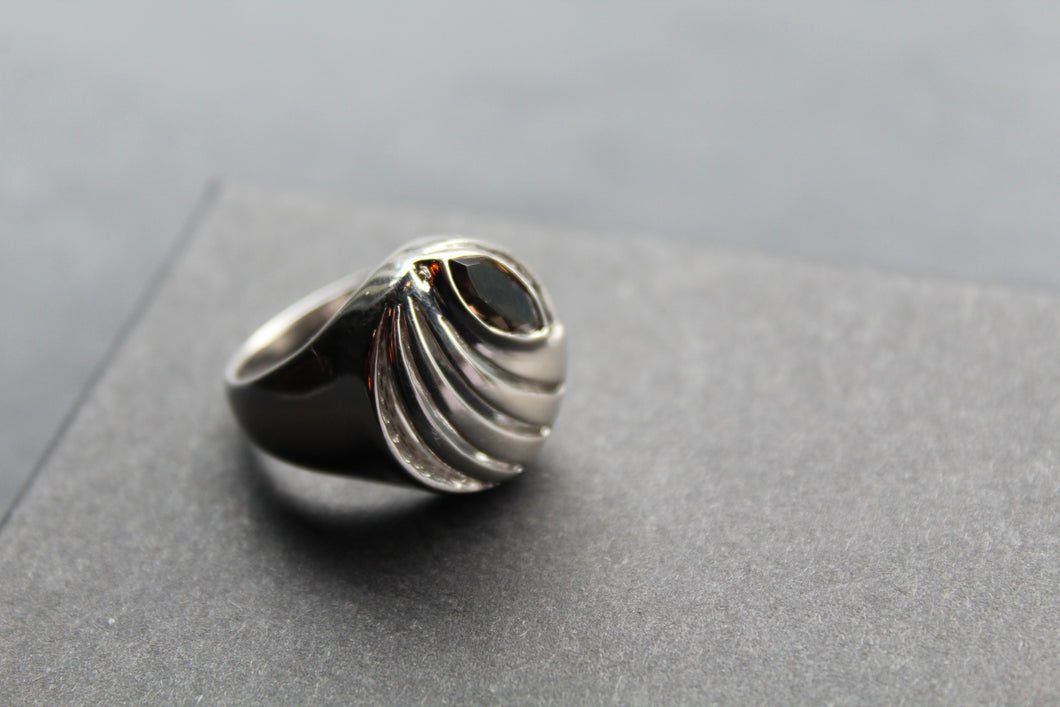 Smoky Topaz Silver Ring