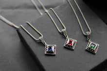 Load image into Gallery viewer, Square Cubic Zirconia Marcasite Necklaces
