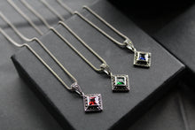 Load image into Gallery viewer, Square Cubic Zirconia Marcasite Necklaces
