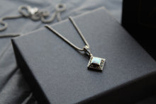 Load image into Gallery viewer, Square Opalite Marcasite Necklace
