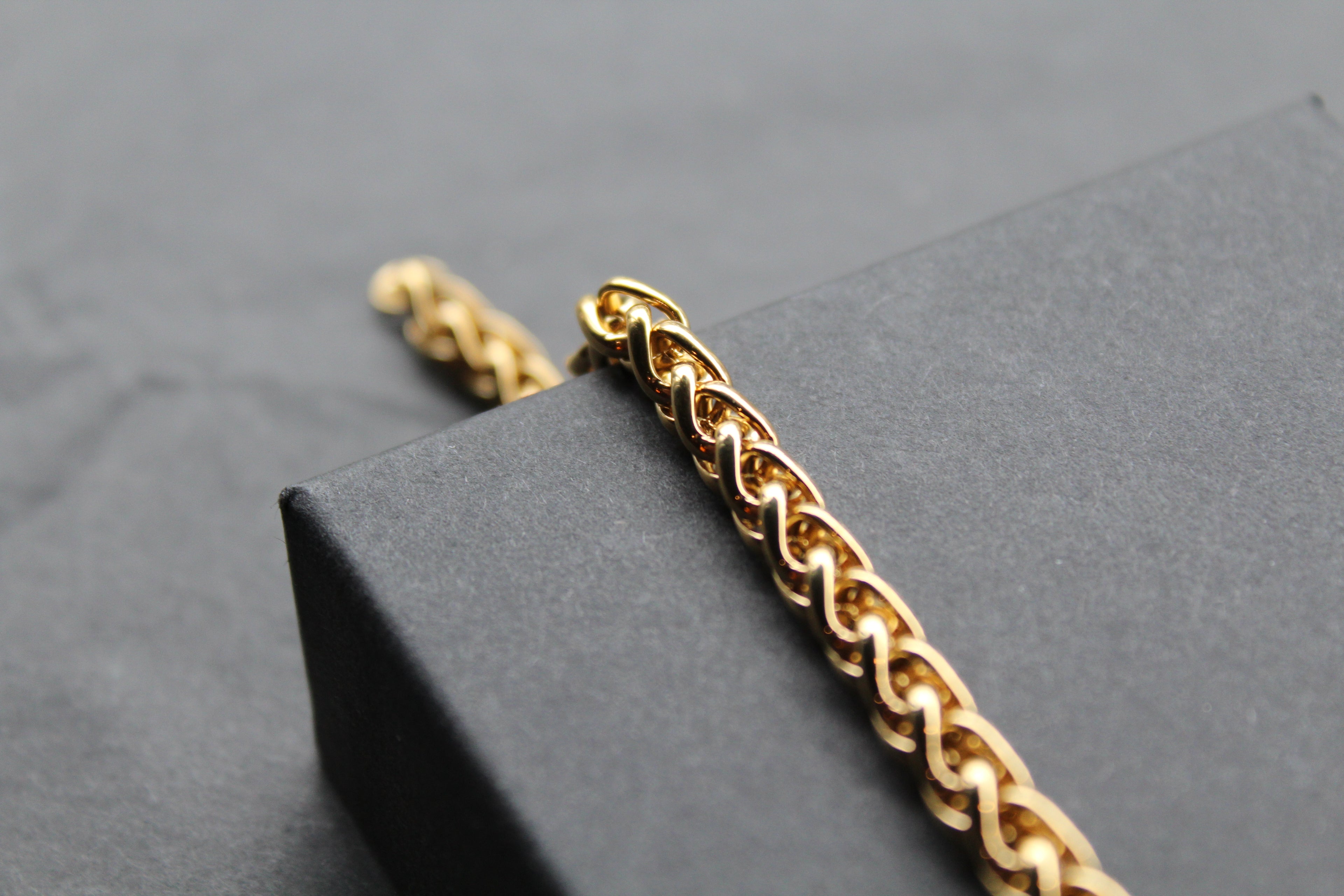 Stainless Steel Bracelet with Gold IP Tight Chain