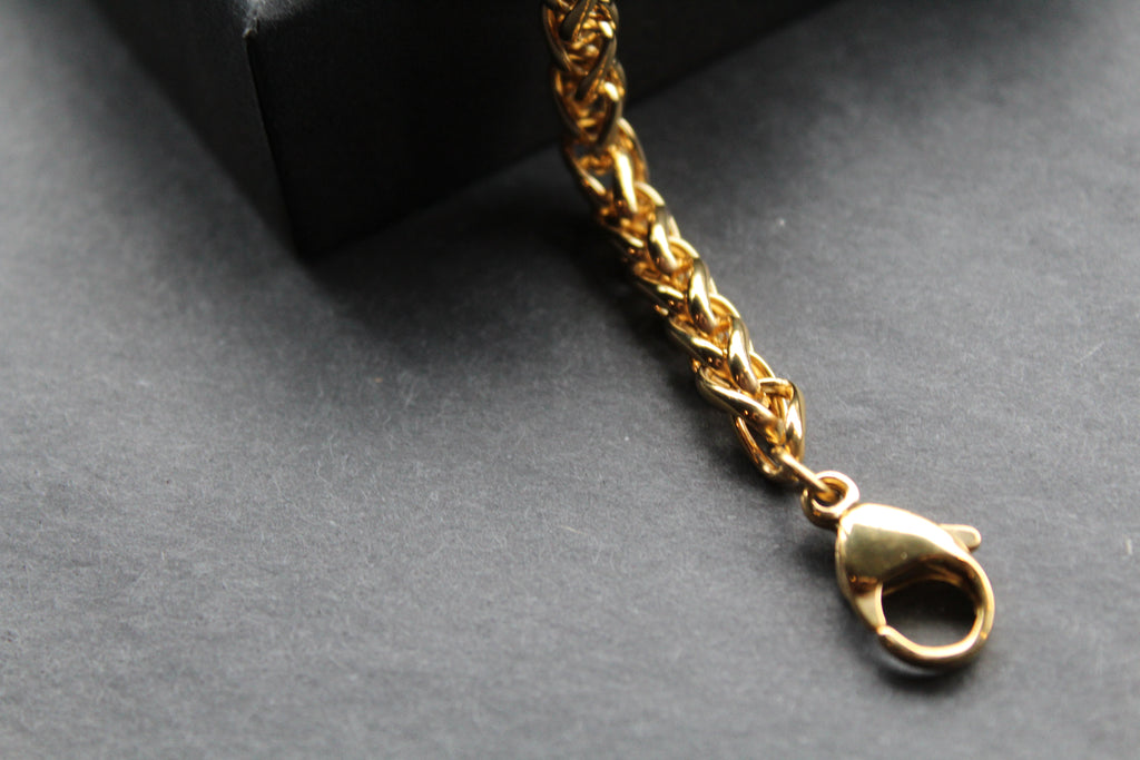 Stainless Steel Bracelet with Gold IP Tight Chain