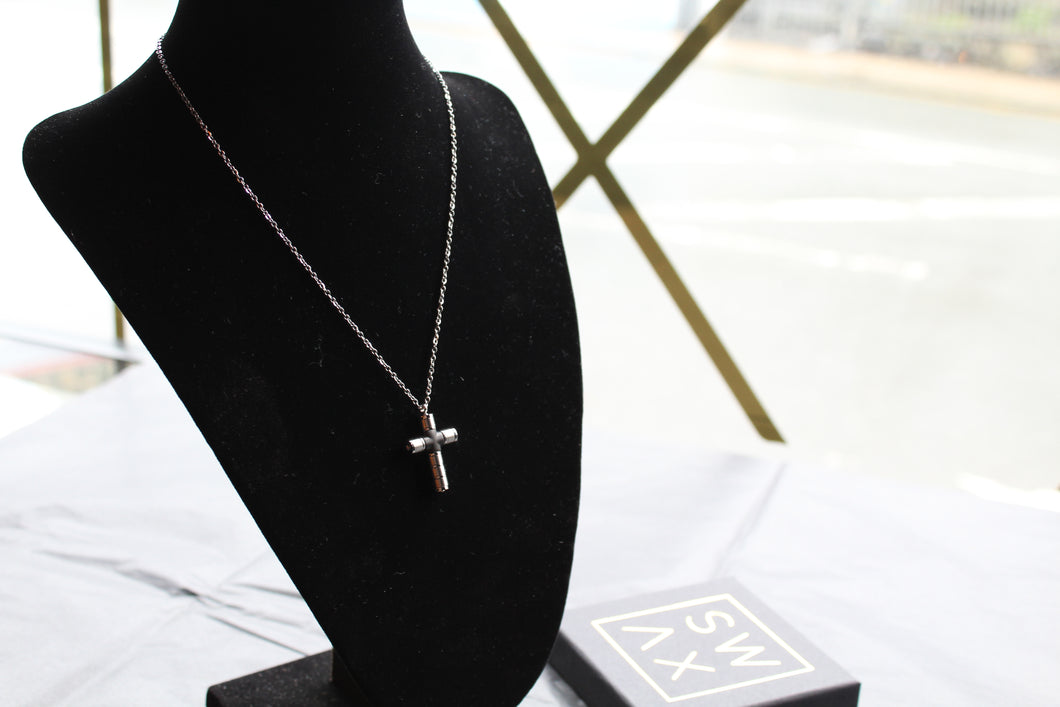 Stainless Steel Cross Pendant with Black IP Plating