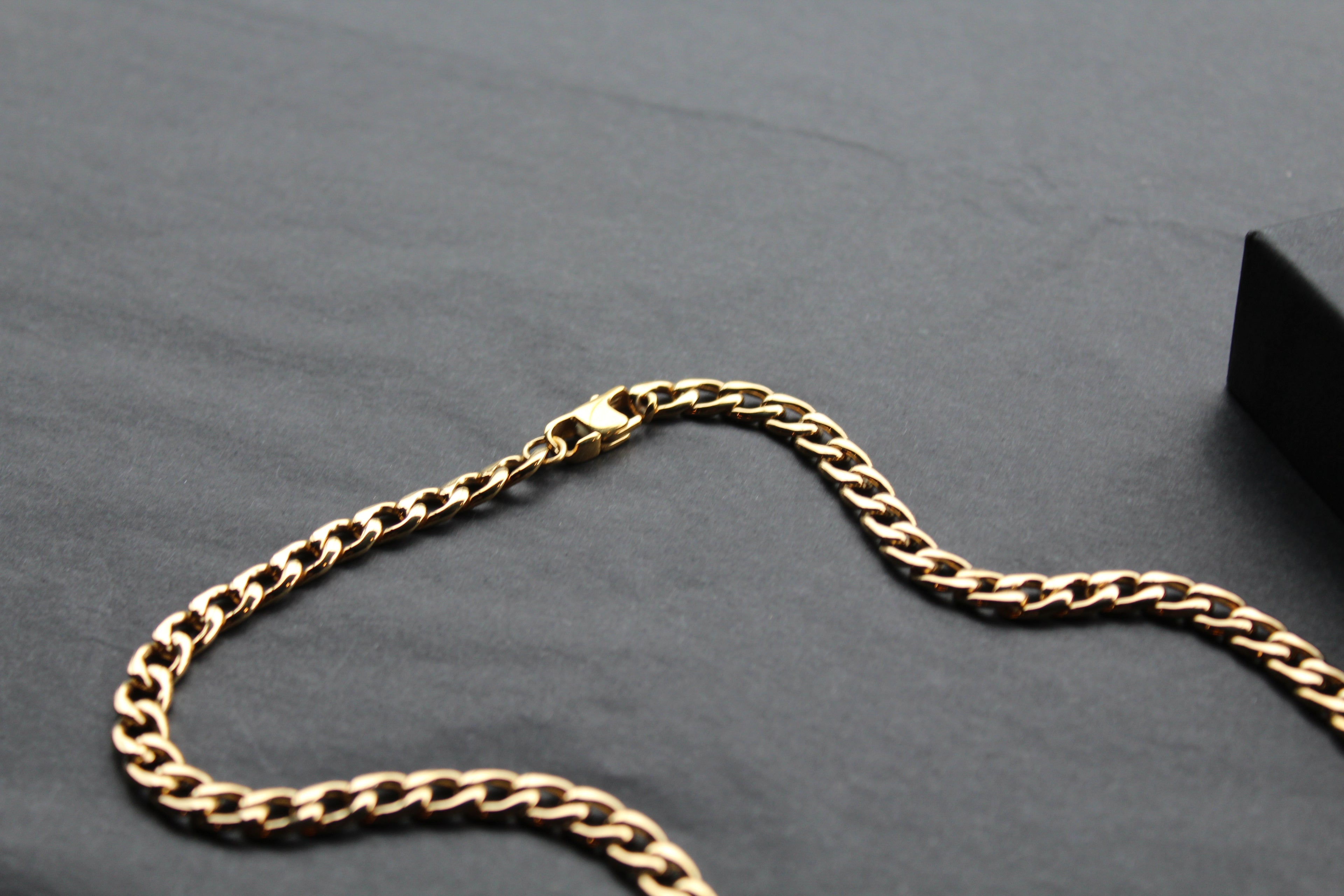 Stainless Steel Polished Necklace Gold IP Open Chain