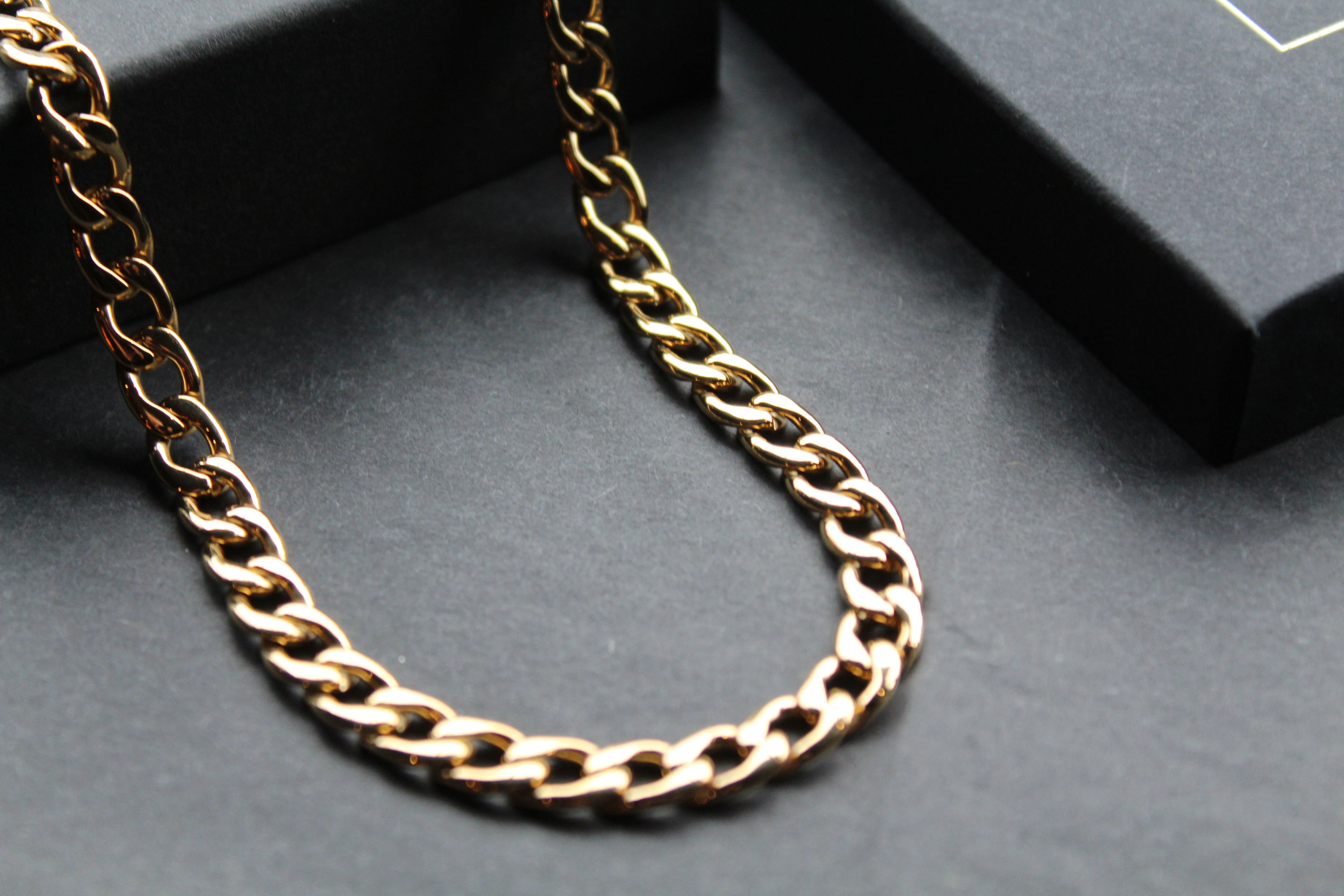 Stainless Steel Polished Necklace Gold IP Open Chain