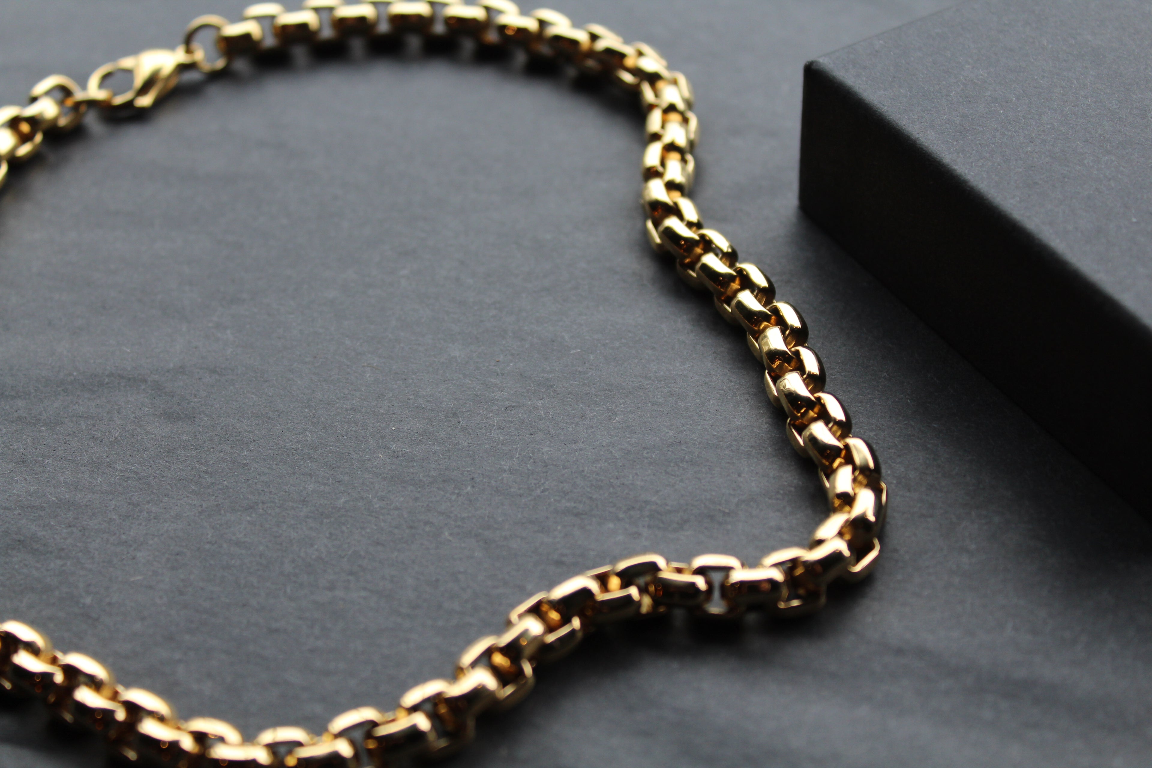 Stainless Steel Cuban style Chain with Gold IP Necklace Width 8.5mm