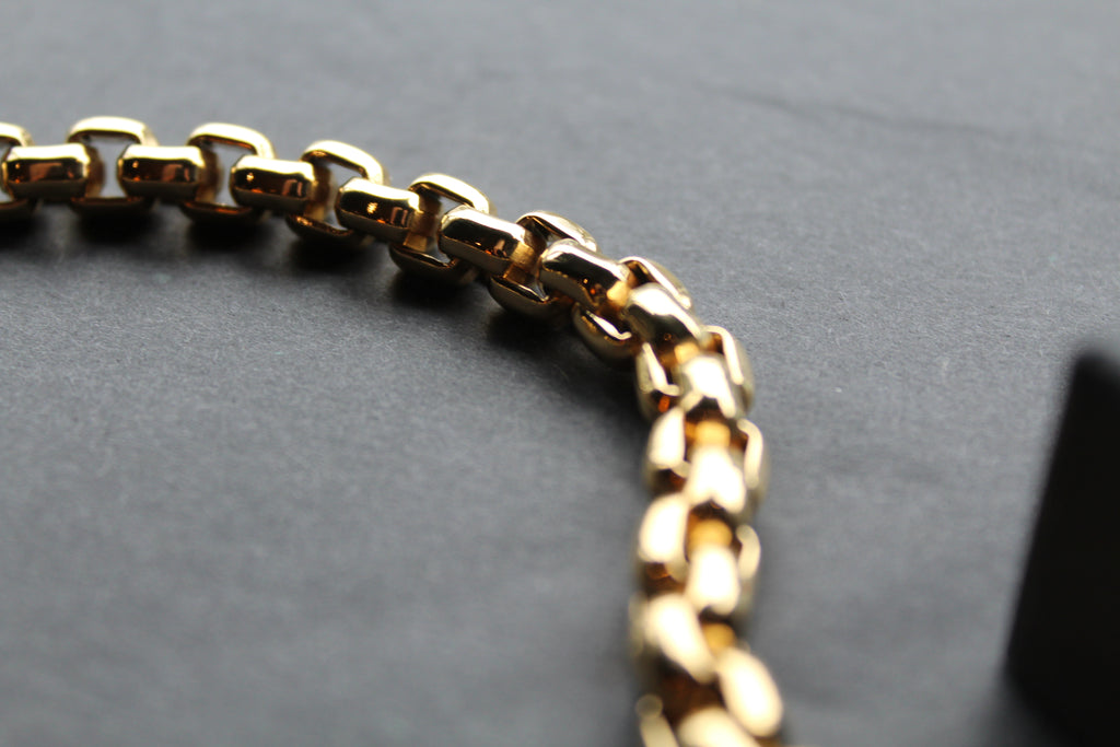 Stainless Steel Cuban style Chain with Gold IP Necklace Width 8.5mm