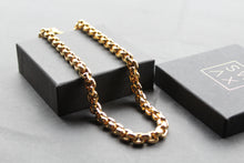 Load image into Gallery viewer, Stainless Steel Cuban style Chain with Gold IP Necklace Width 8.5mm
