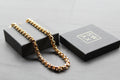 Stainless Steel Cuban style Chain with Gold IP Necklace Width 8.5mm