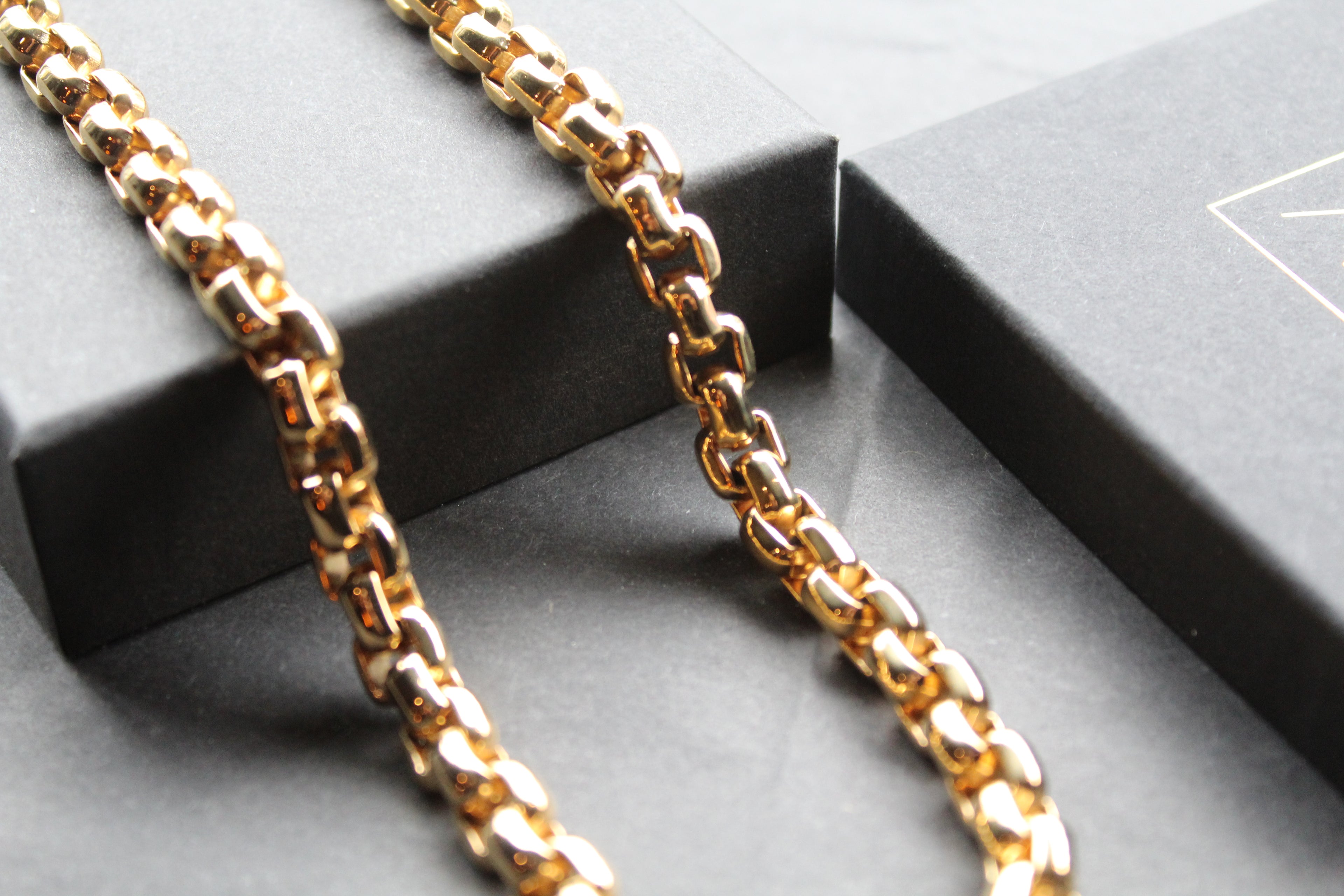 Stainless Steel Cuban style Chain with Gold IP Necklace Width 8.5mm