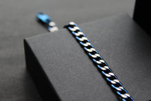 Load image into Gallery viewer, Steel Bracelet with Matte and Polished Sapphire Blue IP
