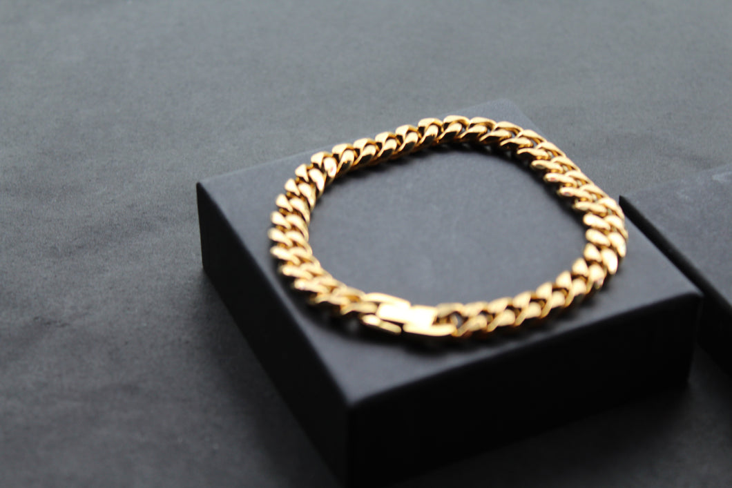 Steel Bracelet with Yellow Gold IP