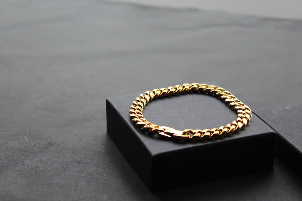 Steel Bracelet with Yellow Gold IP