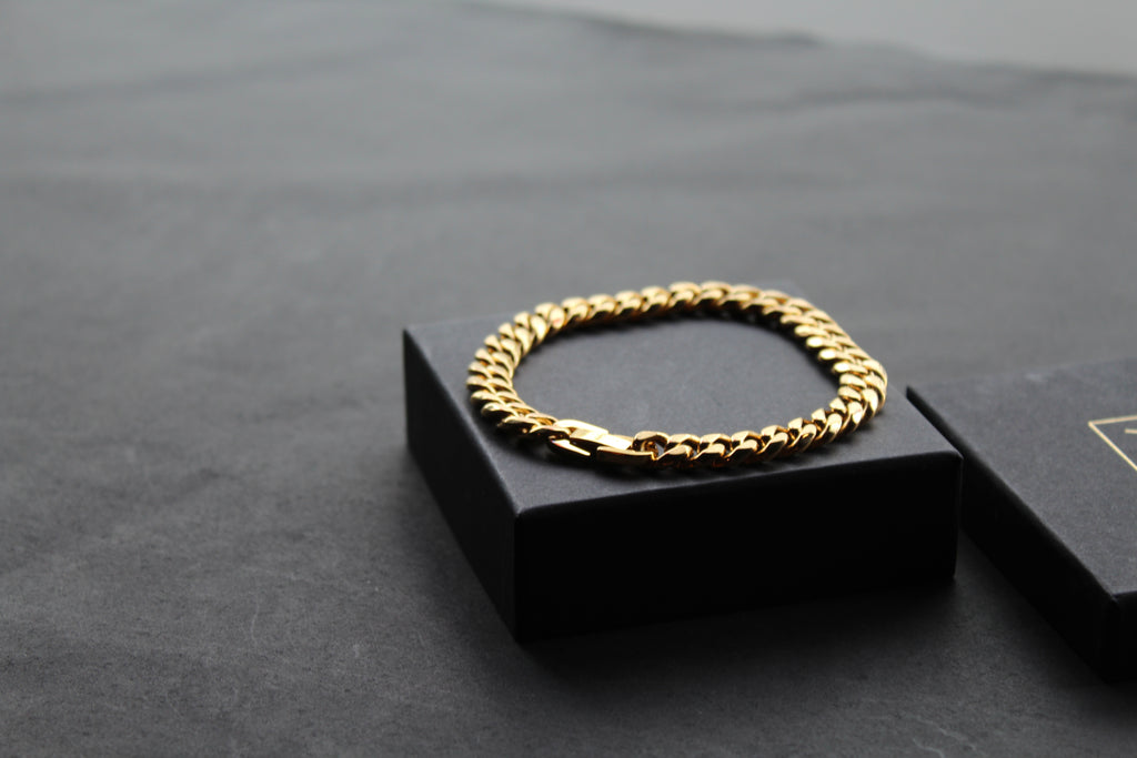 Steel Bracelet with Yellow Gold IP