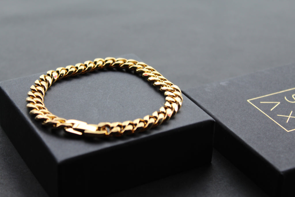 Steel Bracelet with Yellow Gold IP