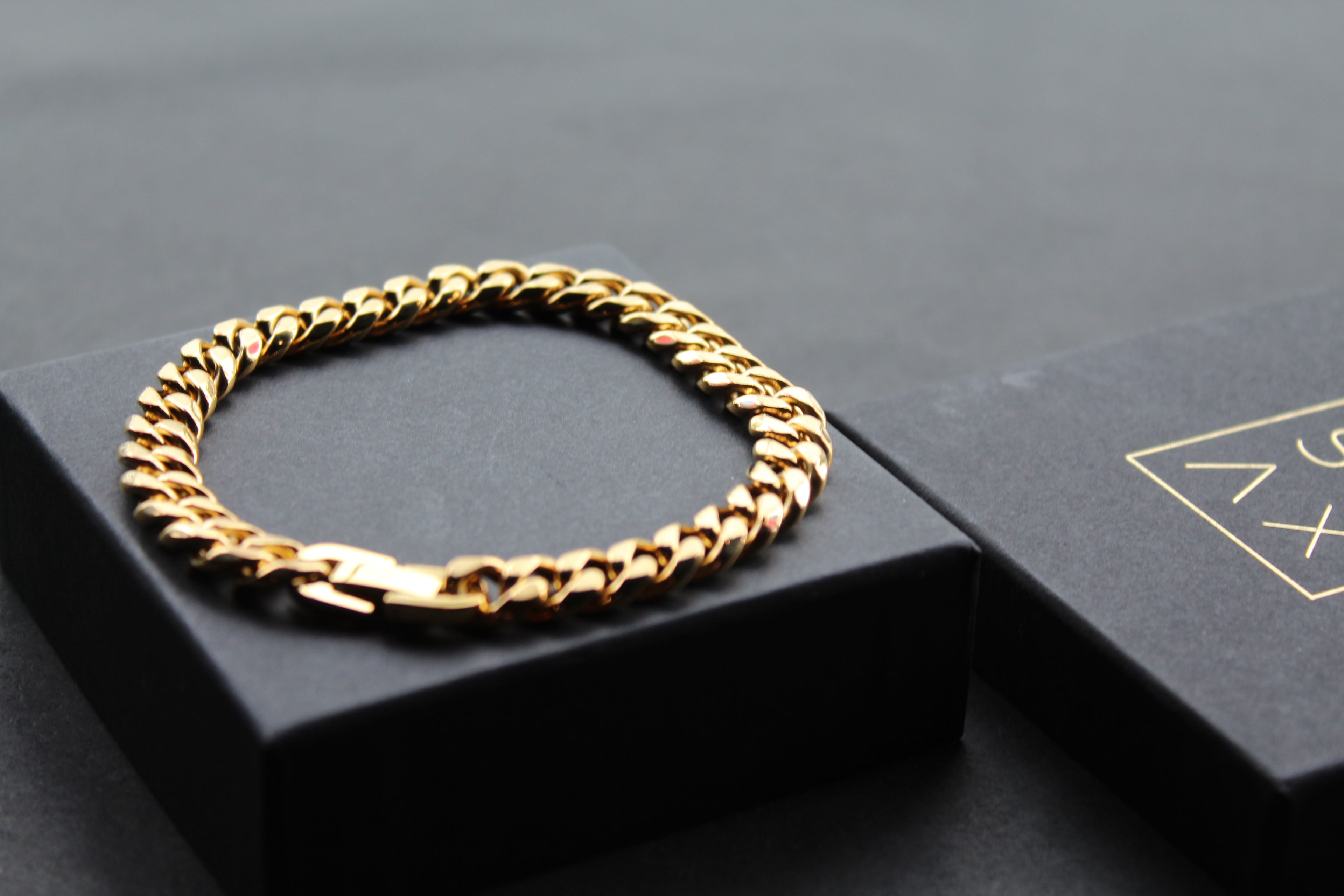 Steel Bracelet with Yellow Gold IP