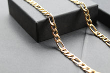 Load image into Gallery viewer, Steel Figaro Chain with Yellow Gold IP
