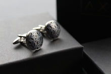 Load image into Gallery viewer, Steel Paisley Style Cufflinks
