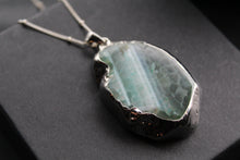 Load image into Gallery viewer, Sterling Silver Green Agate Crystal Long Length Necklace
