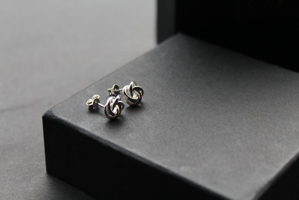 Sterling Silver Large Knot Studs