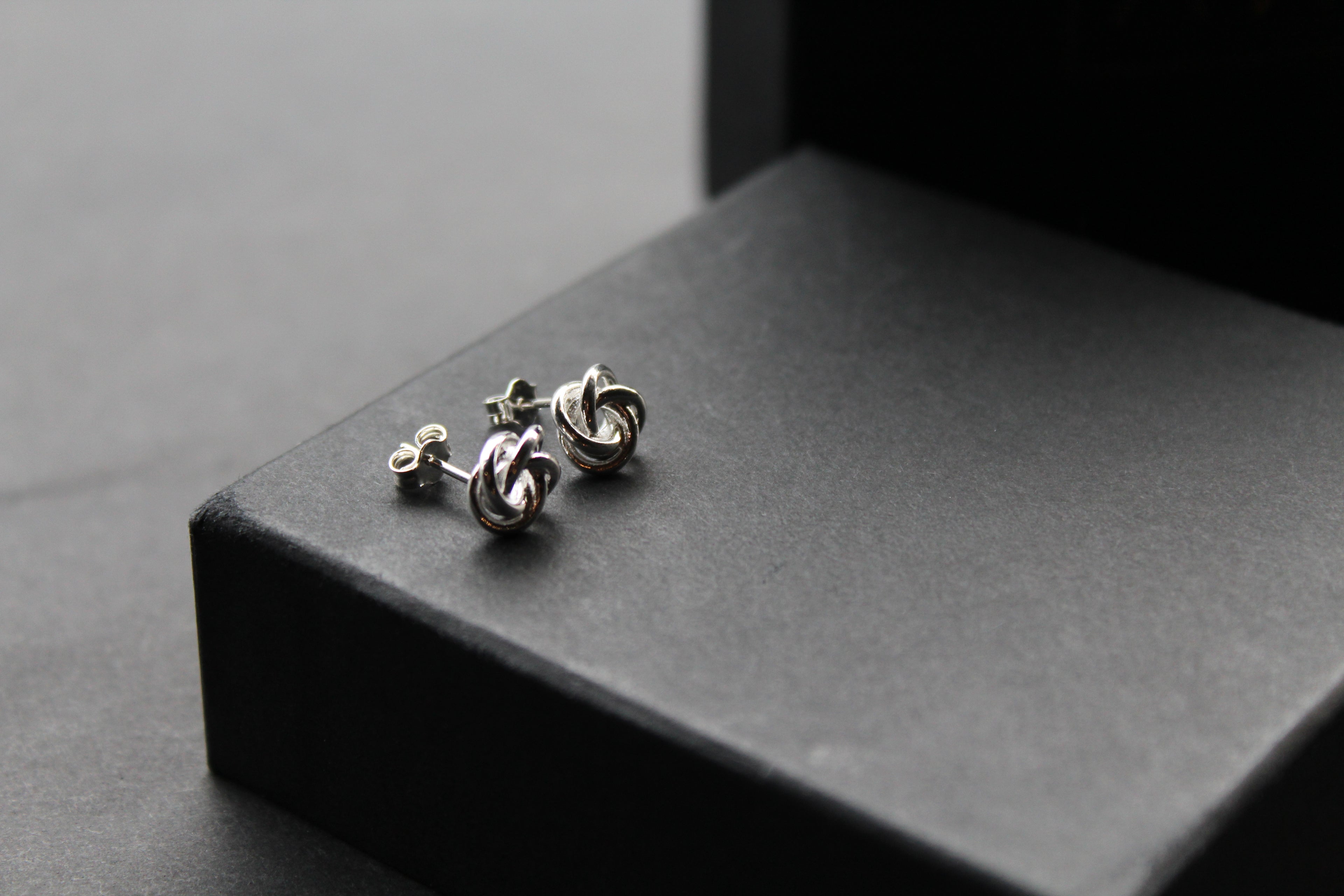Sterling Silver Large Knot Studs