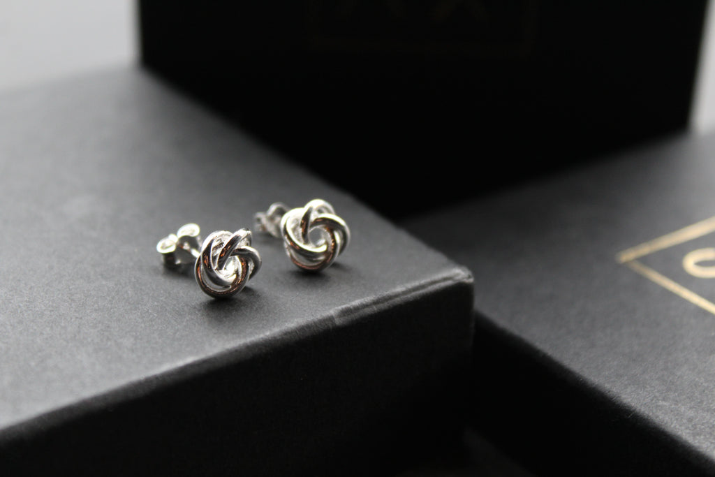 Sterling Silver Large Knot Studs