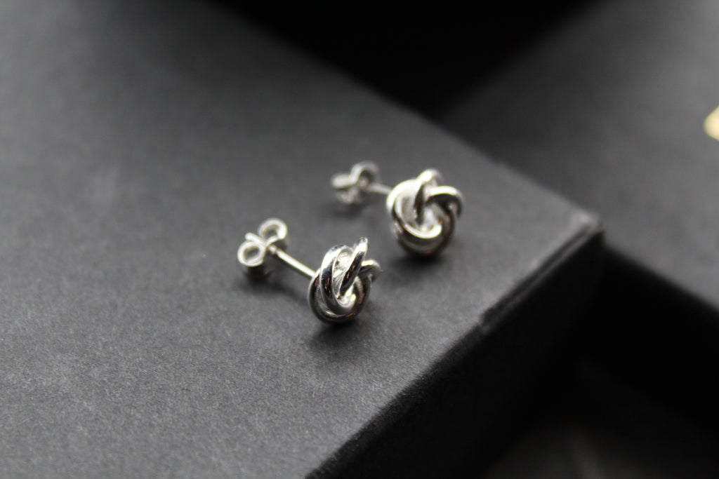 Sterling Silver Large Knot Studs